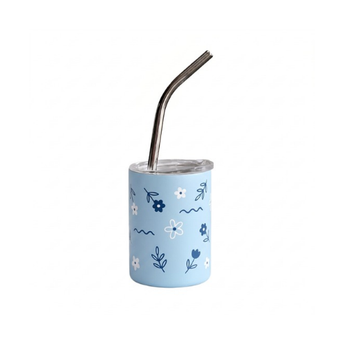3 oz Mini Straight Skinny Stainless Steel Sublimation Tumbler with Lid and Straw